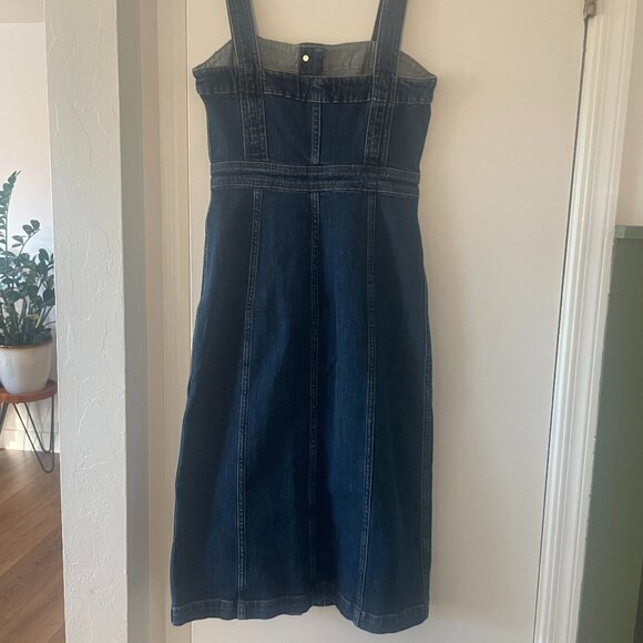 Madewell Denim Covered-Button Dress Size 2 - Picture 6 of 14